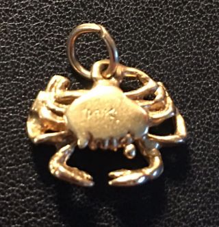 Vintage 2g /.  070 Ounce 14k Gold Charm Pendant Scrap Or Wear Crab