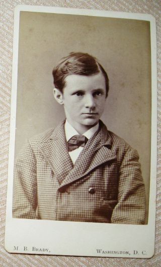 Antique Cdv Photo Of Handsome Dapper Young Man By Mathew Brady Washington D.  C.