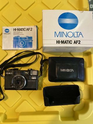 Classic Vintage Minolta Hi - Matic Af2 Camera With Case