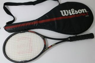 Vintage Wilson Ultra 2 Midsize Graphite Tennis Racket With Carrying Case Cover