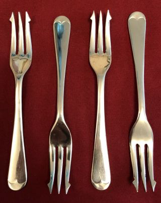 Set Of 4 Vintage English Silver Plated Pickle Forks C.  1960’s