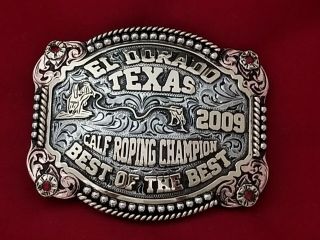 2009 Rodeo Vintage Trophy Belt Buckle El Dorado Texas Calf Roping Champion 536