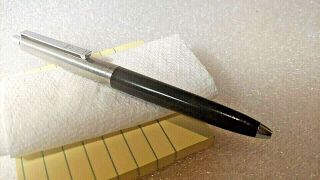 Vintage Paper Mate Black Chrome Pen 2 Hearts Usa Brass Threads Ink Husky