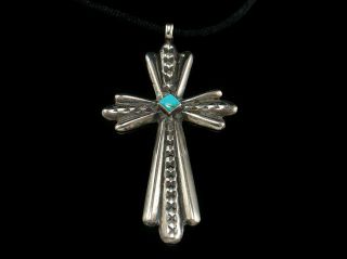 Navajo Silver Cross W Turquoise Navajo Arts And Crafts Guild Horned Moon Stamp
