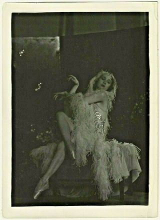 Vintage 1920s Risqué Leggy Costumed Follies Showgirl Charles Sheldon Photograph