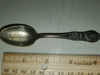 Antique Silver Souvenir Spoon - U.  S.  Battleship Oregon