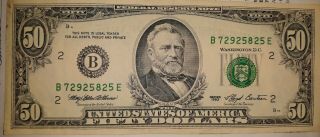 1993 (b) $50 Fifty Dollar Bill Federal Reserve Note York Vintage Currency
