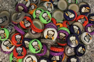 100 Raven Brewery Beer Bottle Caps All 7 Bright Mixed Colors Edgar Allan Poe