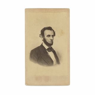Civil War Cdv Of Us President Abraham Lincoln