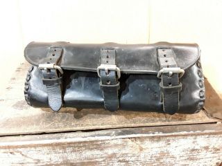Vintage Harley Davidson Fork Tool Bag Shovelhead Panhead Leather Stash Pouch