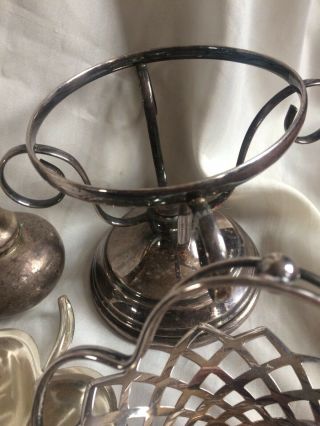 Vintage Silver Plate & other Cutlery items,  spoon,  dishes,  vase,  etc,  10 item 2