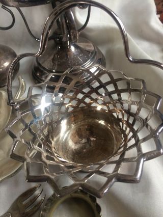 Vintage Silver Plate & other Cutlery items,  spoon,  dishes,  vase,  etc,  10 item 3