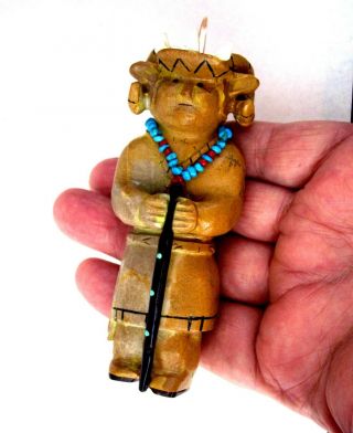 Freddie Leekya - Travertine - Ram Dancer - Zuni Fetish - Native American - Stone Carving