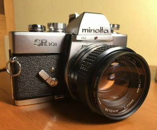 Vintage Minolta Sr101 Film Camera W/ 50mm F1.  4 Mc Rokkor Pg Lens Exc.