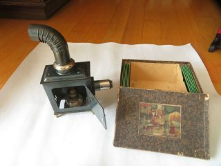 Antique Magic Lantern Made In Germany With Glass Slides