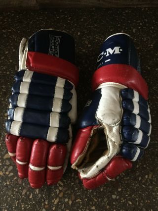 Vintage Ccm Hockey Gloves Pro - Gard Ny Rangers