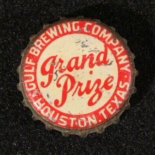 Grand Prize Beer Cork Lined Beer Bottle Cap Gulf Brewing Co Houston Texas Tex Tx