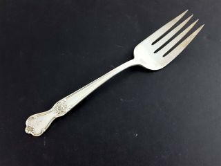 Old Company Plate Signature Cold Meat Serving Fork 8 - 7/8 Silverplate 1950 Mono V