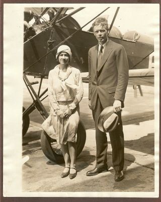 1929 Press Photo Aviator Charles Lindbergh With Wife Mitchell Field,  Long Island