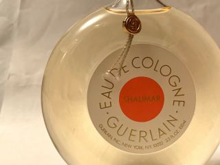 Vintage Guerlain SHALIMAR Eau De Cologne 3.  3 oz EDC Clock Bottle Zig Zag Box 3