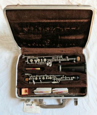 Lesher Oboe In Case Old Vtg