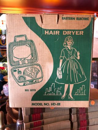 Vintage Hair Dryer 1960’s Eastern Electric Model No.  Hd - Ee Box Wow