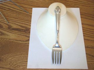 National Silver Co Sterling Silver Handled Medium Cold Meat Fork 8 3/4 " No Mono