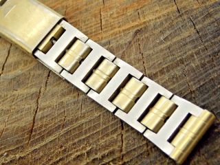 Jb Champion Pre - Owned Vintage Watch Band 17.  5mm Deployment 2 Toned Stainless
