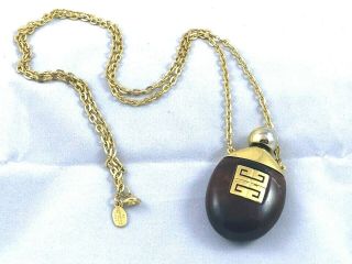 Givenchy 1977 Vintage Perfume Bottle Pendant Necklace