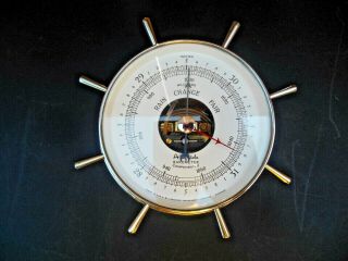 Vintage Airguide Nickle Plated Brass Ship 