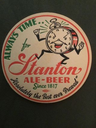 1930s Clock Set Coaster York Troy Stanton Beer 4” Tavern Trove