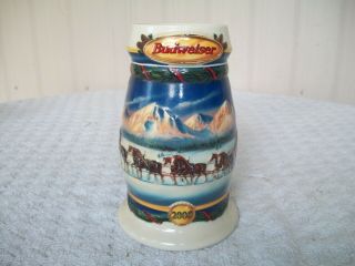 2000 Anheuser - Busch Budweiser Beer Stein " Holiday In The Mountains " 7 "