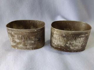 Silverplated French Monogrammed " Madame " And " Monsieur " Napkin Rings