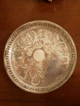 Upcycle Re - Purpose - Vintage Silver Plated On Copper Small Galleried Salver