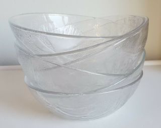 Vintage Costa Boda Art Glass Set Of 6 Bowls Handmade In Sweden