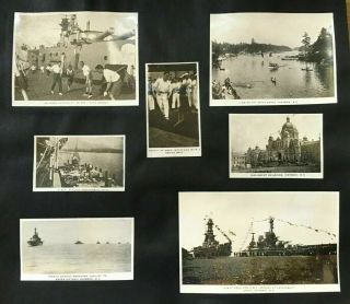 Old Naval Photographs Hms Hood At Victoria B.  C.  Etc Vintage Album Page 1920s