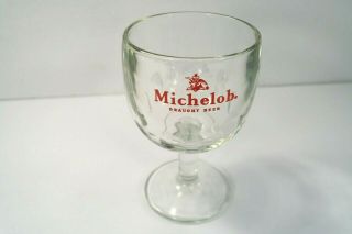 Vintage " Michelob Draught Beer " Glass Stem Thumb Print Style