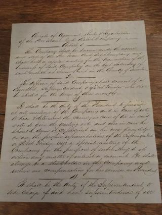 1854 Articles Of Agreement Poor Man Ditch Mining Co California Gold Rush Doc