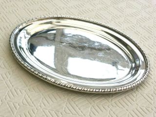 Art Deco Oval Silver Plated Bead Edge Salver By Viners Of Sheffield 1510478/481