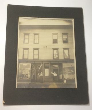 Rare Antique American Patriotic Shop & Ice Cream Parlor Large Cabinet Photo US 3