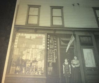 Rare Antique American Patriotic Shop & Ice Cream Parlor Large Cabinet Photo US 5