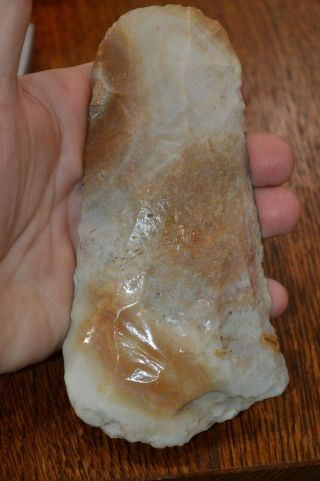 Highly Polished Mississippian Kaolin Flint Hoe St.  Clair Co,  Illinois 6.  25 X 3