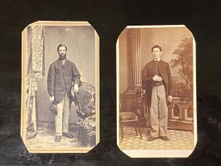 2 Civil War Era Soldiers Cdv Photograph,  Photos