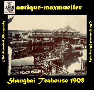 China 上海 Shanghai Overview Tea House Bridge Street Scene - Orig ≈ 1908