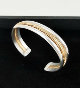 Vintage M.  Tahe 12k Gold Filled Sterling Silver Navajo Cuff Bracelet 30.  23g