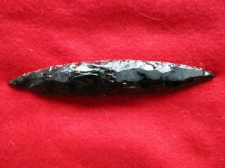 Native American " Obsidian " Arrowhead,  Large 6 - 1/4 " Spear Point,  Ott N - 422a