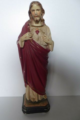 Jesus Vintage Plaster Statue Religious Church Icon