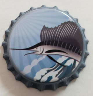 100 Swordfish Home Brew Beer Bottle Crown Caps Light Blue Decoration Art Crafts