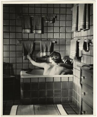 Intimate Bathtub View 1930s Fine Art Deco Camera Club Photograph By H.  R.  Cremer