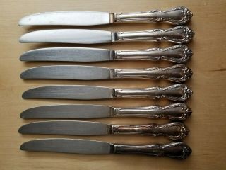 8 Antique,  Vintage Collectible Knives 9 ",  Silver Plated,  Hollow Handle
